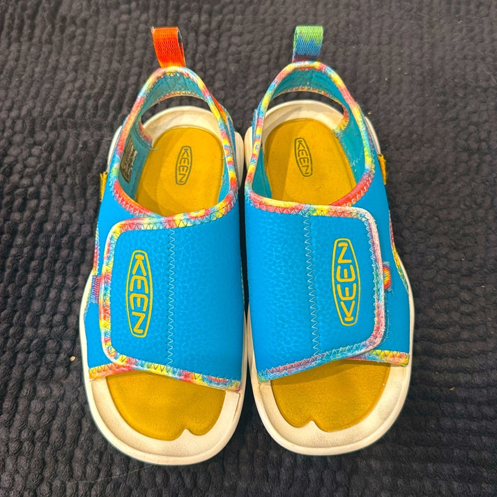 KEEN Knotch River Open Toe Sandals, Tie Dye/Vivid Blue, 11 US Unisex